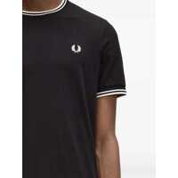 Tricouri Fred Perry pentru Barbati - Tricouri Fred Perry Double Stripe T-Shirt WHITE Barbati (BM 18904906) - B-mall.ro