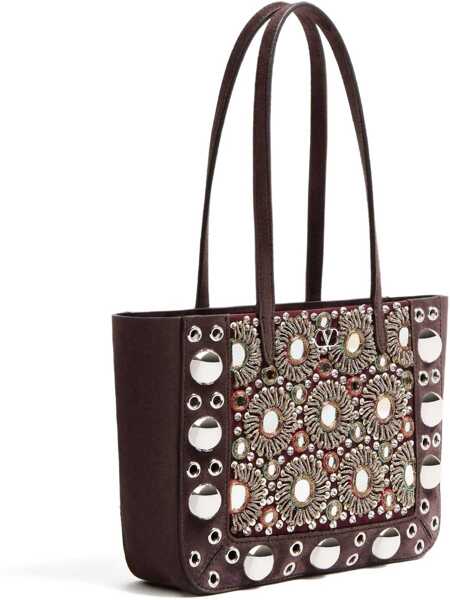 Genti de mana Valentino Garavani Nellcote Mini Shopping Bag BROWN Femei (BM 18905014) 3