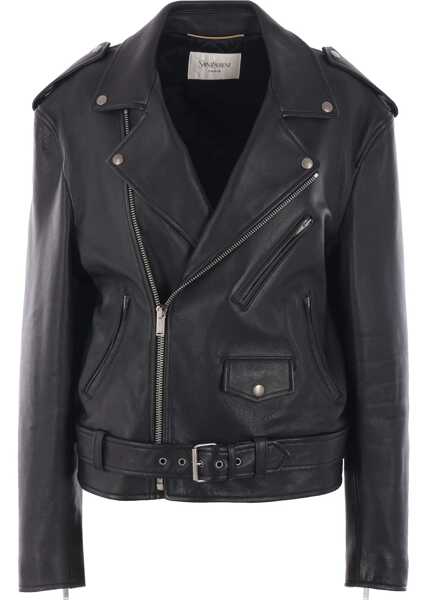 Geci de piele Saint Laurent Leather Jacket BLACK Femei (BM 18905071) 1