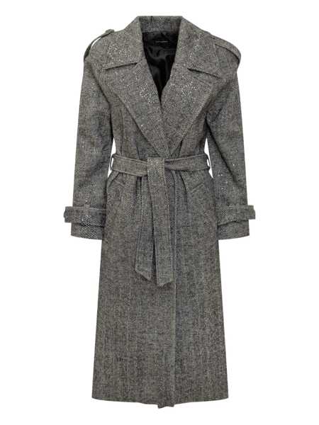 Paltoane ACTUALEE Actualee Actualee Long Grey Coat With Belt GREY Femei (BM 18905979) 1