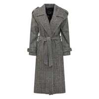 Paltoane Actualee Actualee Long Grey Coat With Belt Femei