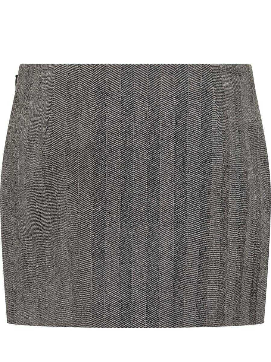 Fuste Salvatore Ferragamo Salvatore Ferragamo Ferragamo Grey Wool Miniskirt GREY Femei (BM 18905988) 2