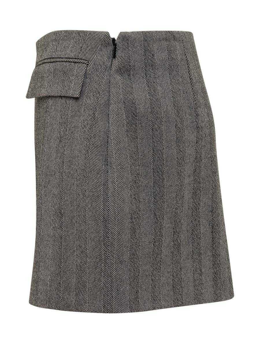 Fuste Salvatore Ferragamo Salvatore Ferragamo Ferragamo Grey Wool Miniskirt GREY Femei (BM 18905988) 3