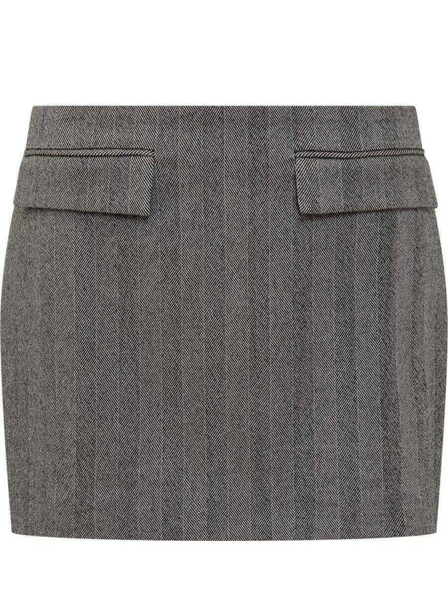 Fuste Salvatore Ferragamo Salvatore Ferragamo Ferragamo Grey Wool Miniskirt GREY Femei (BM 18905988) 1