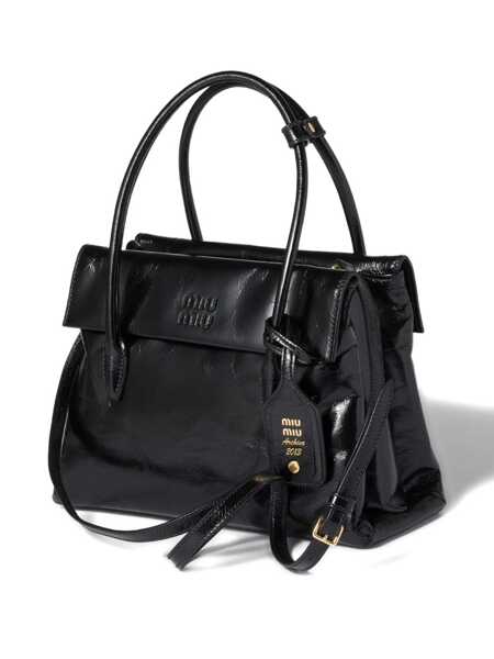 Genti de mana Miu Miu Miu Miu Borsa A Mano Vitello Shine Black Femei (BM 18906747) 2