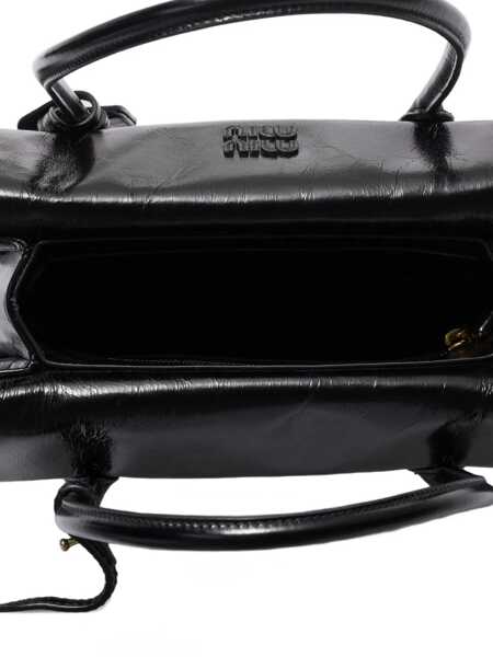 Genti de mana Miu Miu Miu Miu Borsa A Mano Vitello Shine Black Femei (BM 18906747) 4