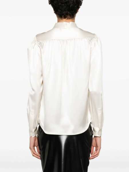 Camasi Saint Laurent Saint Laurent Lavalliere Silk Shirt WHITE Femei (BM 18906825) 4