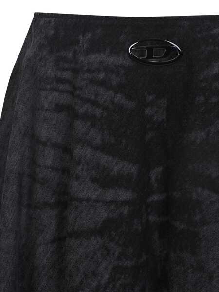 Fuste Diesel Diesel Diesel Longuette Skirt In Fur Effect Fabric Black Femei (BM 18907437) 3