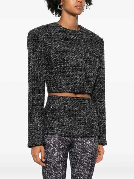 Geci Diesel Diesel Diesel Cropped Jacket In Black And Gray Tweed MULTICOLOR Femei (BM 18907449) 3