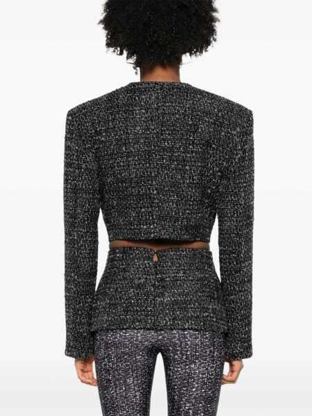 Geci Diesel Diesel Diesel Cropped Jacket In Black And Gray Tweed MULTICOLOR Femei (BM 18907449) 4