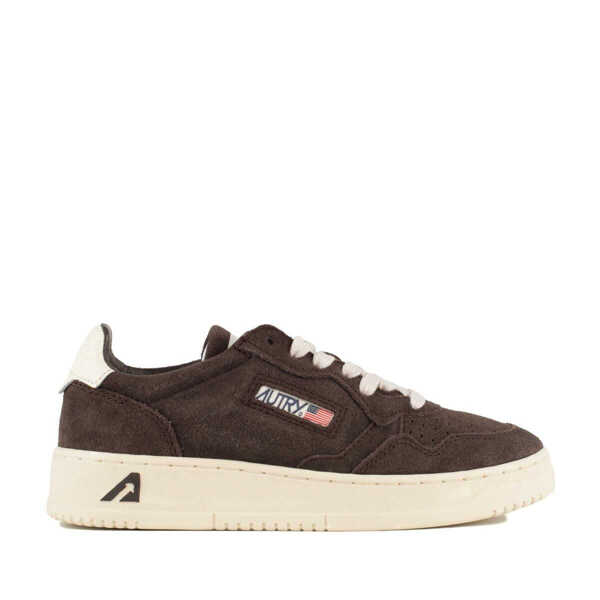 Sneakers AUTRY Autry Medalist Low Sneakers In Mocha Suede And Off White BROWN Femei (BM 18907557) 1
