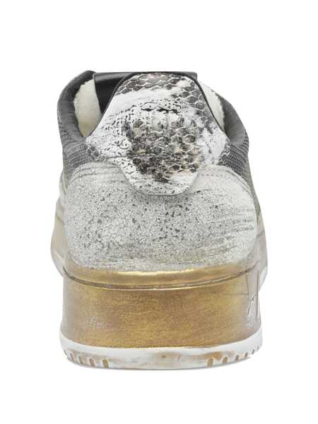 Sneakers AUTRY Autry Medalist Low Super Vintage Grey White And Gold Leather And Mesh Sneakers WHITE, GRAY, GOLD Femei (BM 18907569) 4
