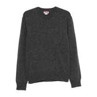 Pulovere Baracuta Anthracite Grey Crew Neck Sweater Barbati