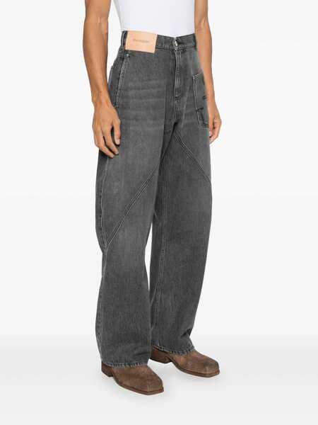 Blugi JW Anderson Grey Jeans With Logo Patch On The Front And Embroidered Logo On The Pocket In Cotton Man GREY Barbati (BM 18908130) 3