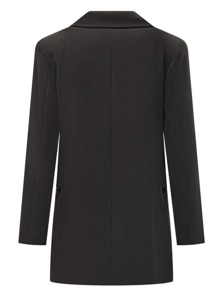 Sacouri ACTUALEE Actualee Actualee Black Blazer With Satin Rever Black Femei (BM 18908412) 2