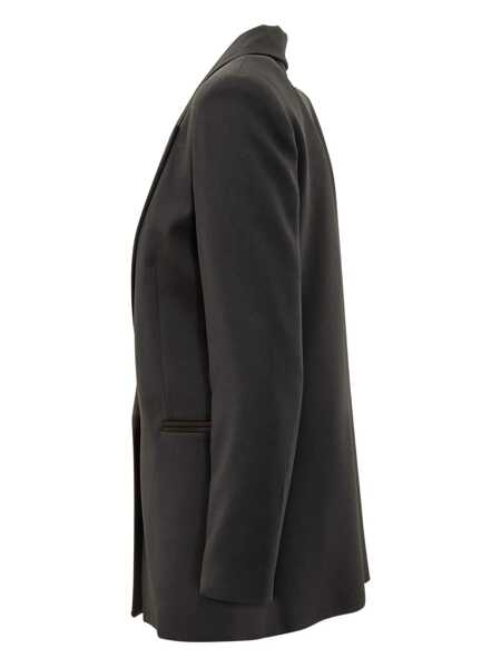 Sacouri ACTUALEE Actualee Actualee Black Blazer With Satin Rever Black Femei (BM 18908412) 3