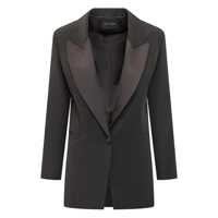 Sacouri Actualee Actualee Black Blazer With Satin Rever Femei