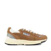 Sneakers Autry Hyperway Sneakers In Mesh And Suede Cigar And Silver Femei