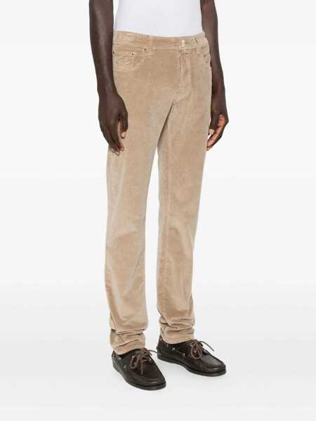 Pantaloni Jacob Cohen Jacob Cohen Beige Velvet-Effect Trousers Brown Barbati (BM 18908793) 3