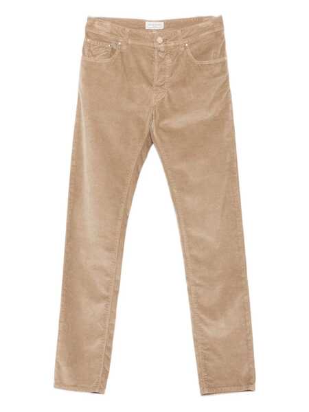 Pantaloni Jacob Cohen Jacob Cohen Beige Velvet-Effect Trousers Brown Barbati (BM 18908793) 1