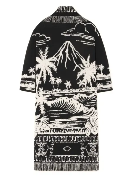 Cardigane ALANUI Alanui Alanui Long Jacquard Cardigan With Fringes Black Femei (BM 18909024) 5