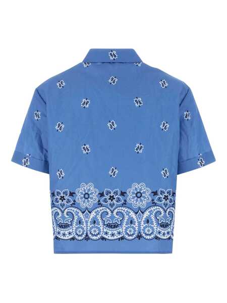 Camasi Miu Miu Miu Miu Camicie Popeline Fiammato AZZURROBIANCO Femei (BM 18909177) 2