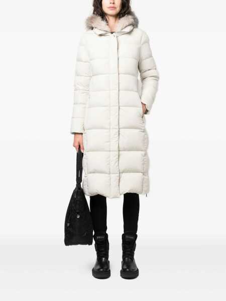 Geci de iarna Moorer Moorer Zagara Long Hooded Down Jacket Beige Femei (BM 18909255) 2