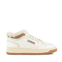 Sneakers Autry Sneakers Med-Way In Leather Color Marshmallow And Brown Femei