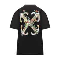 Imbracaminte Off-White Dama - Tricouri Off-White Off-White Off-White Black T-Shirt With Embroidered Floral Mini Logo Black Femei (BM 18909537) - B-mall.ro
