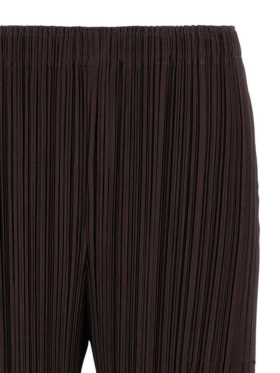 Pantaloni casual PLEATS PLEASE ISSEY MIYAKE Pleats Please Issey Miyake Monthly Colors: July Pants BROWN Femei (BM 18909690) 3