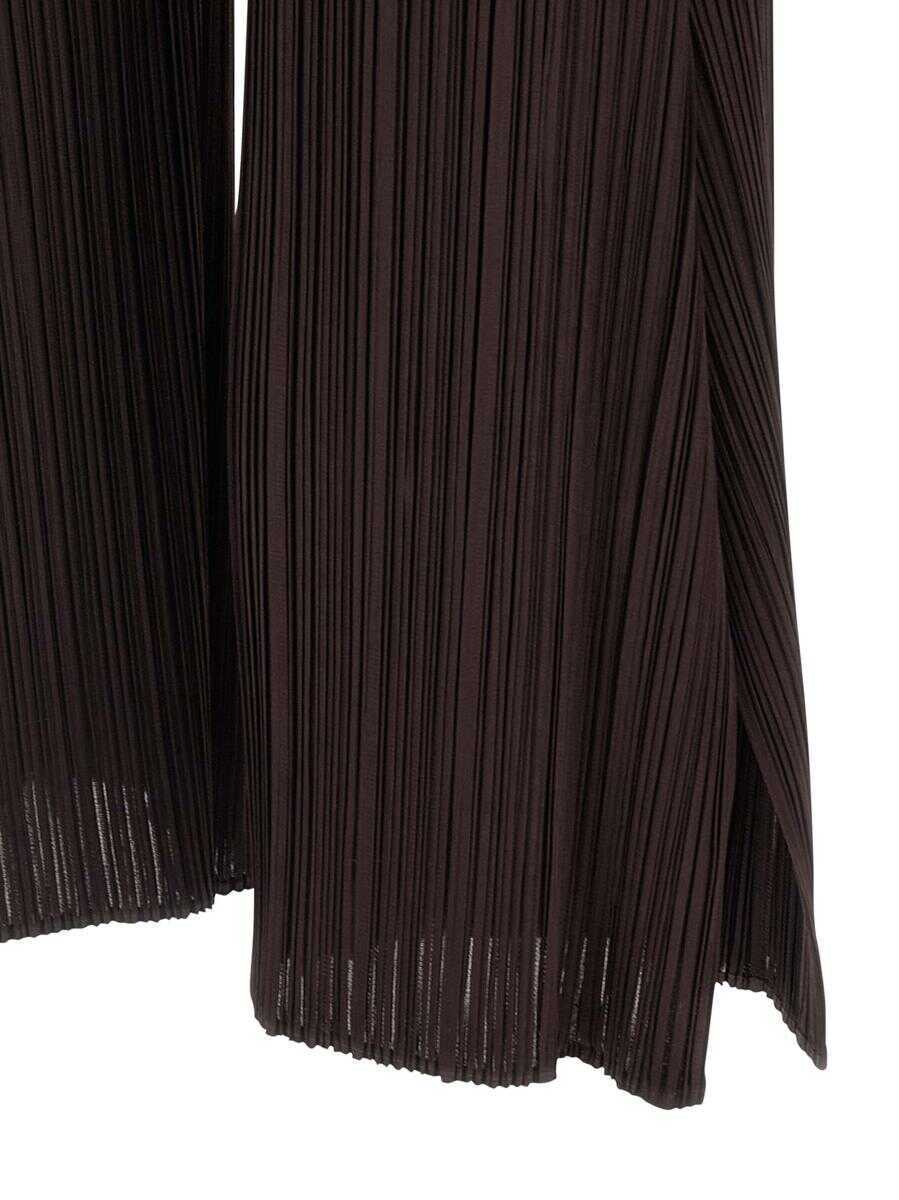 Pantaloni casual PLEATS PLEASE ISSEY MIYAKE Pleats Please Issey Miyake Monthly Colors: July Pants BROWN Femei (BM 18909690) 4