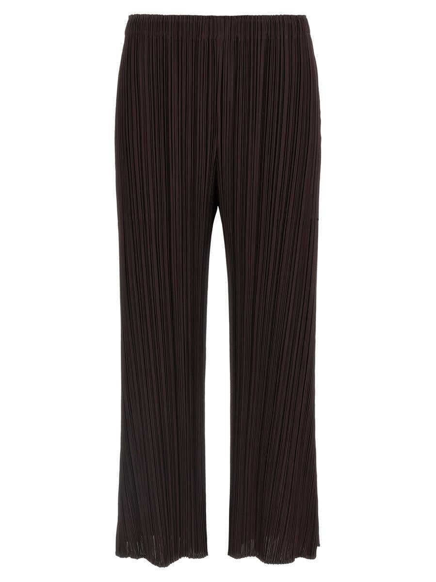Pantaloni casual PLEATS PLEASE ISSEY MIYAKE Pleats Please Issey Miyake Monthly Colors: July Pants BROWN Femei (BM 18909690) 1