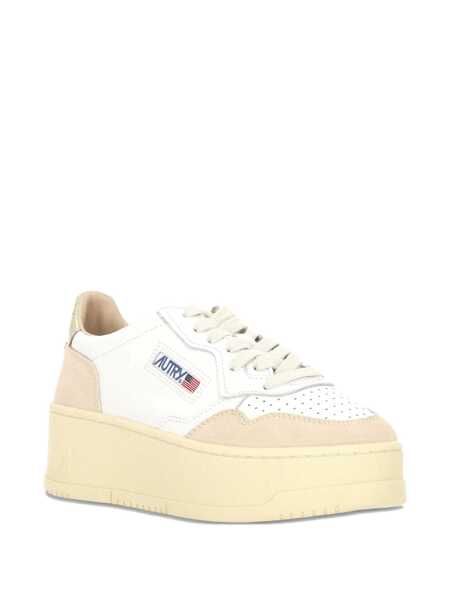 Sneakers AUTRY Autry Platinum And White Suede And Leather Medalist Platform Sneakers BEIGE, WHITE Femei (BM 18909726) 2