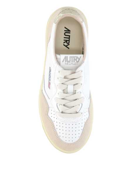 Sneakers AUTRY Autry Platinum And White Suede And Leather Medalist Platform Sneakers BEIGE, WHITE Femei (BM 18909726) 4