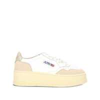 Sneakers Autry Platinum And White Suede And Leather Medalist Platform Sneakers Femei