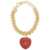 Valentino Garavani Coeur Royal chain Bracelet ORO/ROSSO