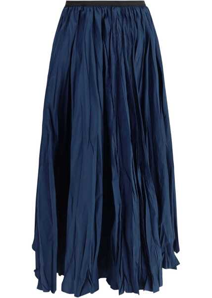 Fuste SARA ROKA Crinkle-effect design pleated midi Skirt NAVY Femei (BM 18910642) 2