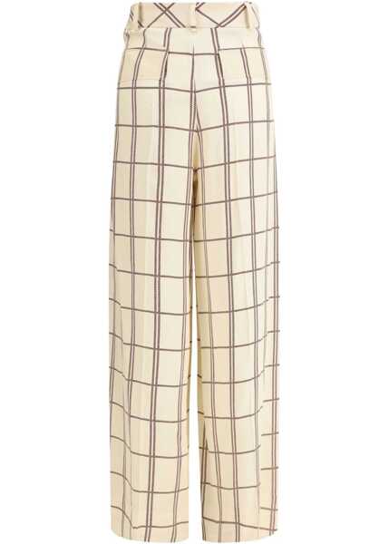 Pantaloni casual CRIDA MILANO Travel twill Pants OFFWHITE / BORDEAUX Femei (BM 18910747) 2