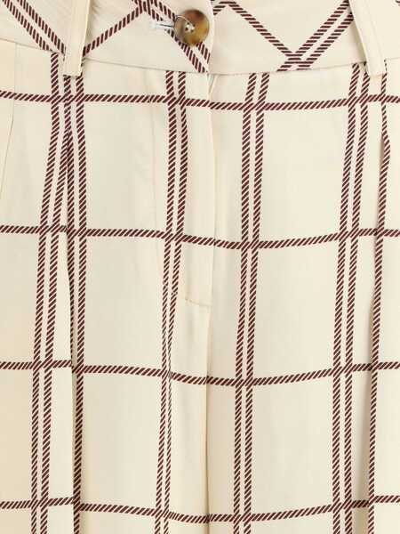 Pantaloni casual CRIDA MILANO Travel twill Pants OFFWHITE / BORDEAUX Femei (BM 18910747) 3