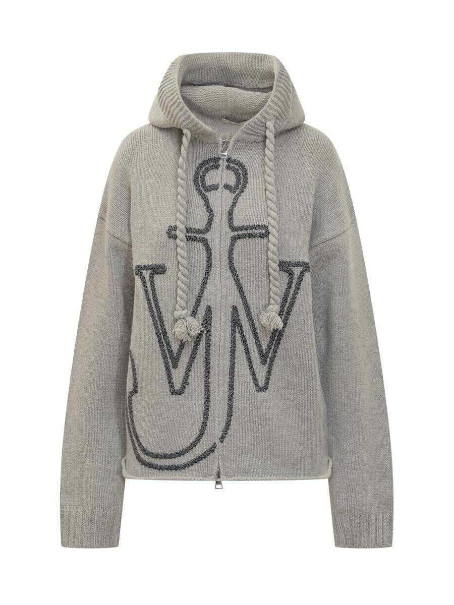 Pulovere JW Anderson JW Anderson J.W. Sweatshirt. Anderson With Hood And Embroidered Logo GREY Femei (BM 18912132) 1