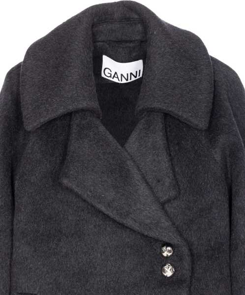 Paltoane Ganni Wool Coat GREY Femei (BM 18912661) 4