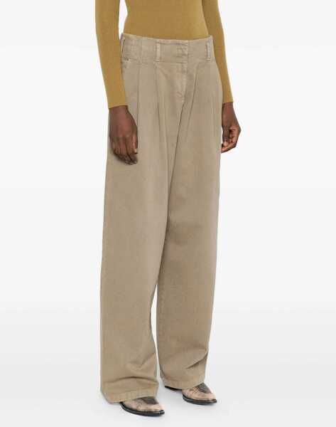 Pantaloni casual Golden Goose Cotton Pants BROWN Femei (BM 18912682) 3
