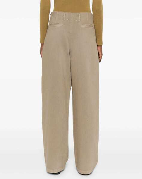 Pantaloni casual Golden Goose Cotton Pants BROWN Femei (BM 18912682) 4
