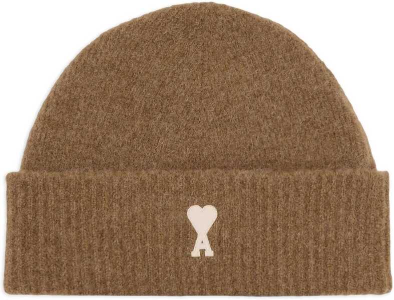 Caciuli AMI Paris Ami De Coeur Beanie BROWN Barbati (BM 18914008) 1