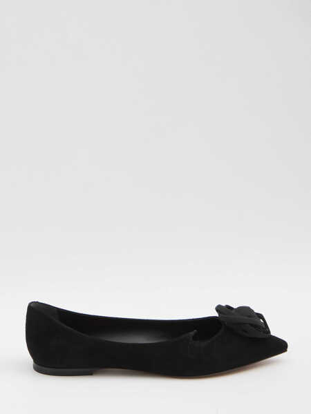 Balerini Roger Vivier I Love Vivier Ballerinas With Rose BLACK Femei (BM 18914089) 1