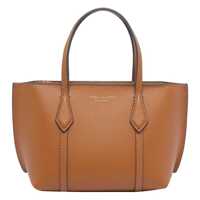 Genti de mana 'Perry' Brown Handbag With Adjustable And Removable Shoulder Strap And Embossed Logo Lettering On The Front In Grained Leather Woman Femei