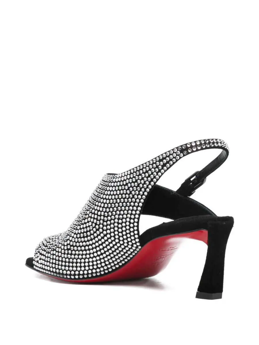 Pantofi cu toc Christian Louboutin Christian Louboutin Viva Condora Strass Sandals Black Femei (BM 18915960) 2