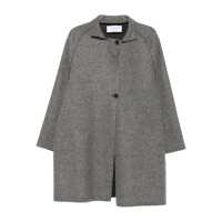 Paltoane Harris Wharf London Grey Textured Weave Coat Femei