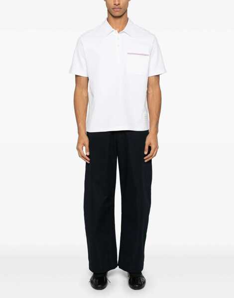 Tricouri Polo Thom Browne Jersey polo Shirt WHITE Barbati (BM 18920692) 2