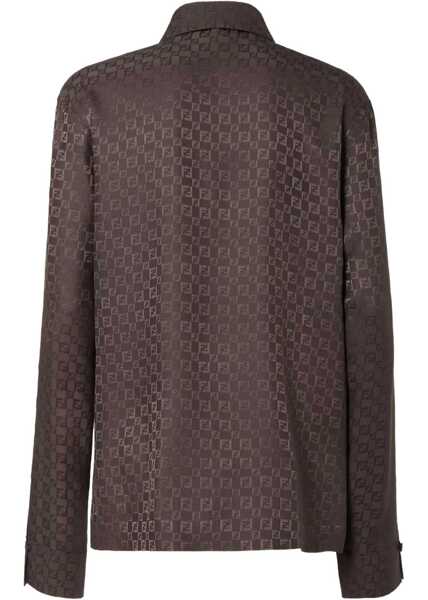 Camasi casual Fendi Silk jacquard Shirt DARK BROWN-25 Femei (BM 18920761) 2
